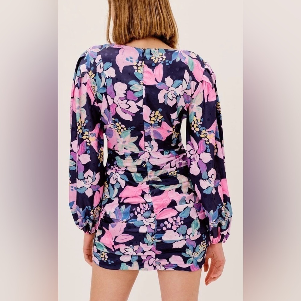 For Love & Lemons Wyatt Long-Sleeve Printed Mini Dress - Picture 8 of 17